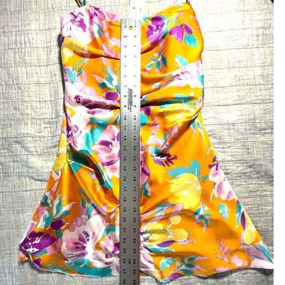 ASTR the Label Mini Dress - S - Orange Multi Floral - Adjustable Straps - NWT - Picture 6 of 15